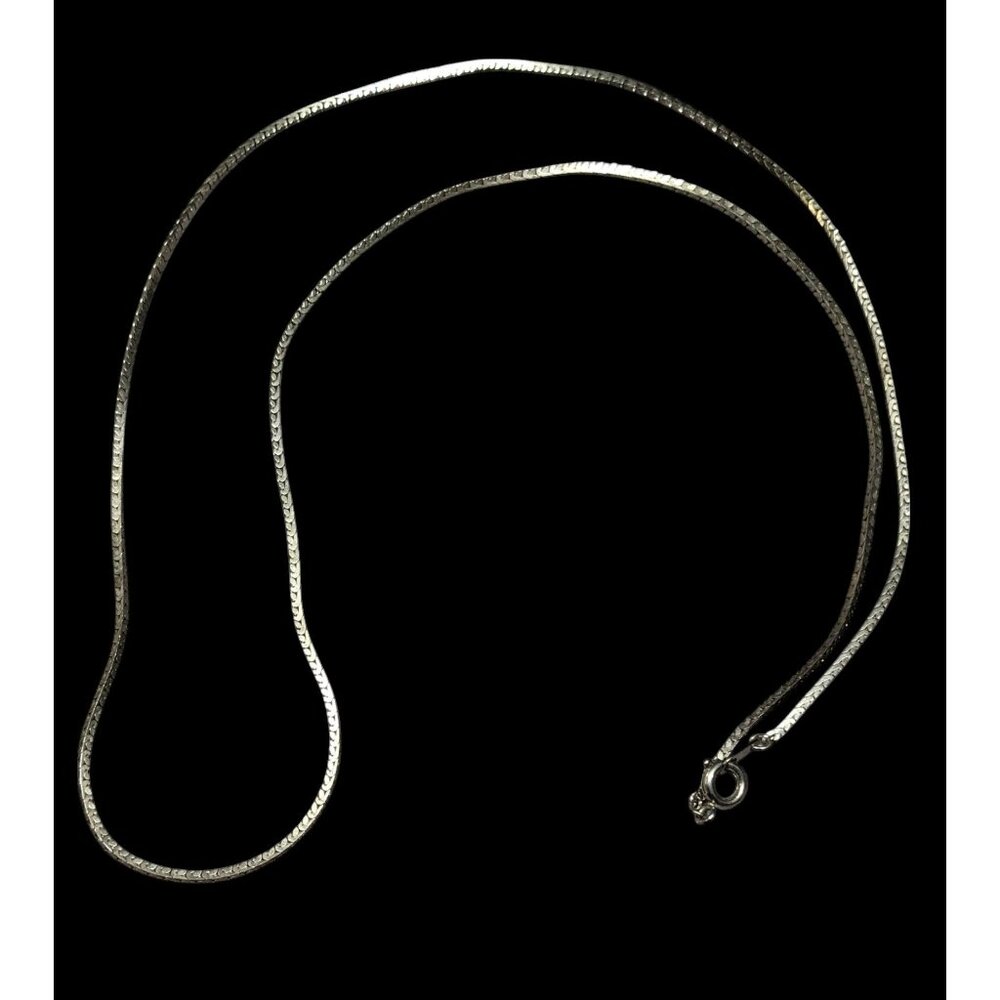 Classic Silver Tone Rectangular Chain Necklace